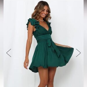 S Hello Molly Forest Green Dress